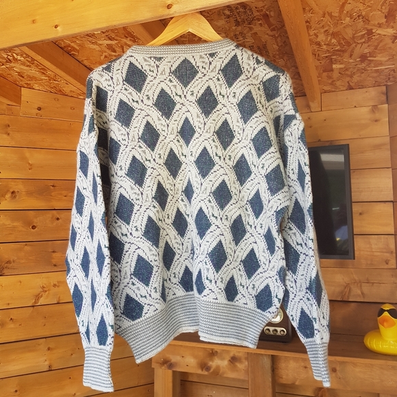 Vinatge Italian Grandpa Wool Blend Sweater • Large - Picture 3 of 12